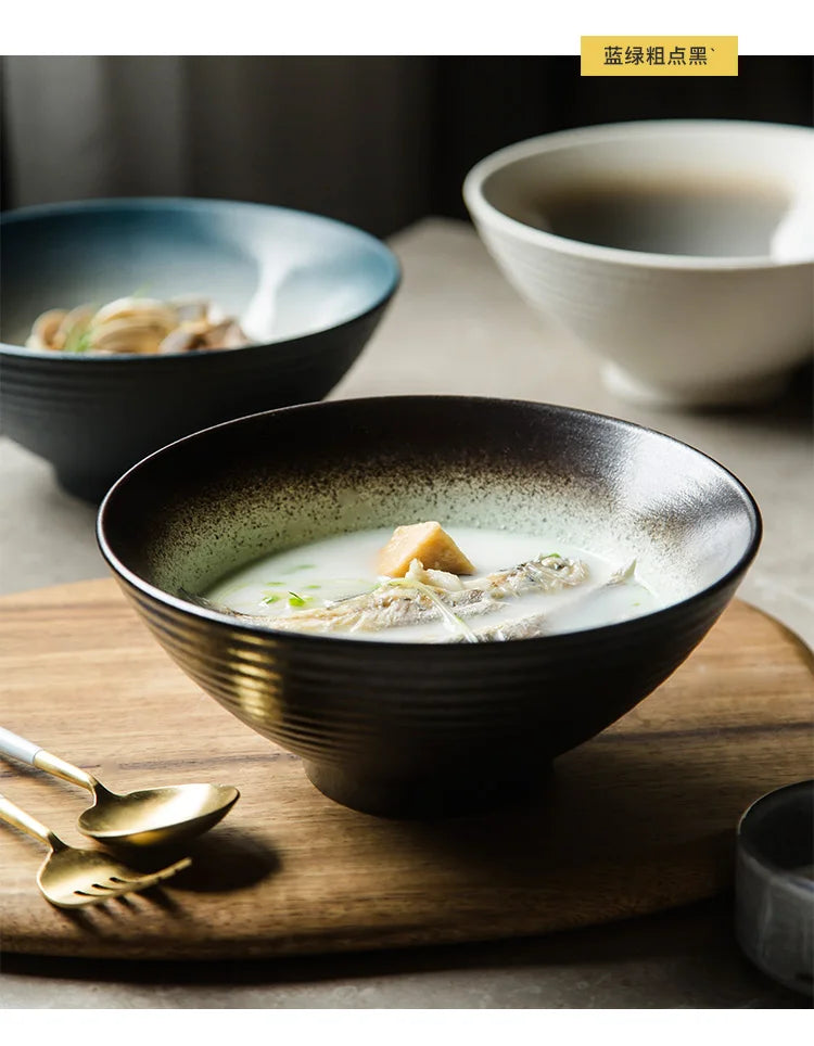 Tigela Japonesa de Cerâmica – Para Saladas e Sopas