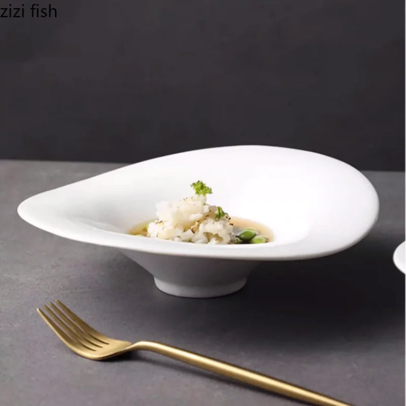 Prato Fundo Grande de Cerâmica Branca – Sopas, Saladas e Frutas