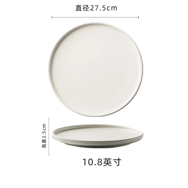 Prato Raso Japonês em Cerâmica Fosca – Preto Minimalista