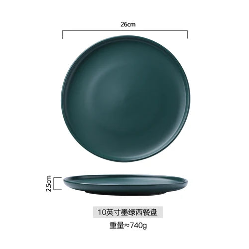 Prato Raso em Cerâmica Preta 25 cm – Versátil e Sofisticado