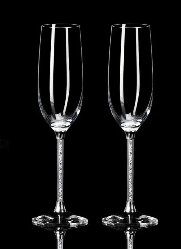 Taças de Cristal Diamante 2 Peças – Luxo Europeu
