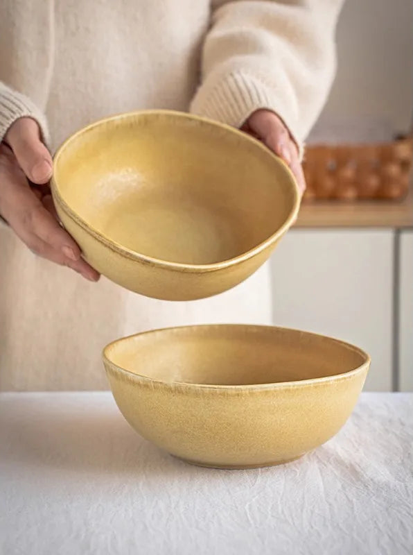 Tigela Fundo Irregular em Cerâmica – Para Massas, Saladas e Sopas