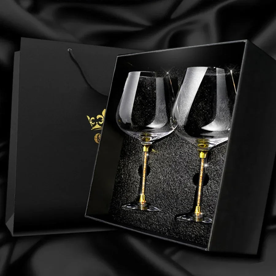 Taça de Cristal de Luxo 2 Peças – Vinho e Champanhe