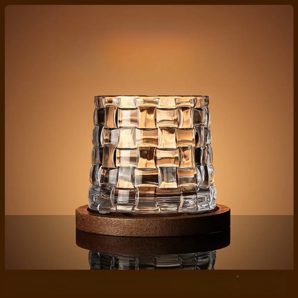 Copo de Cristal para Whisky com Base Giratória e Porta-Copo