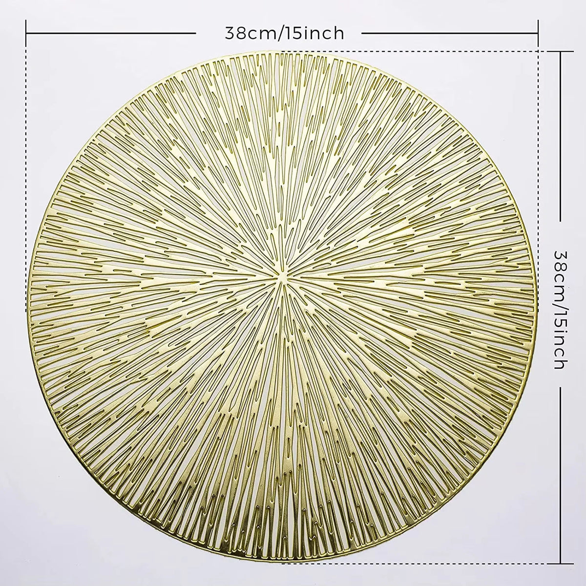Golden Leaf Pattern PVC Table Mats – Set of 4 Elegant Placemats
