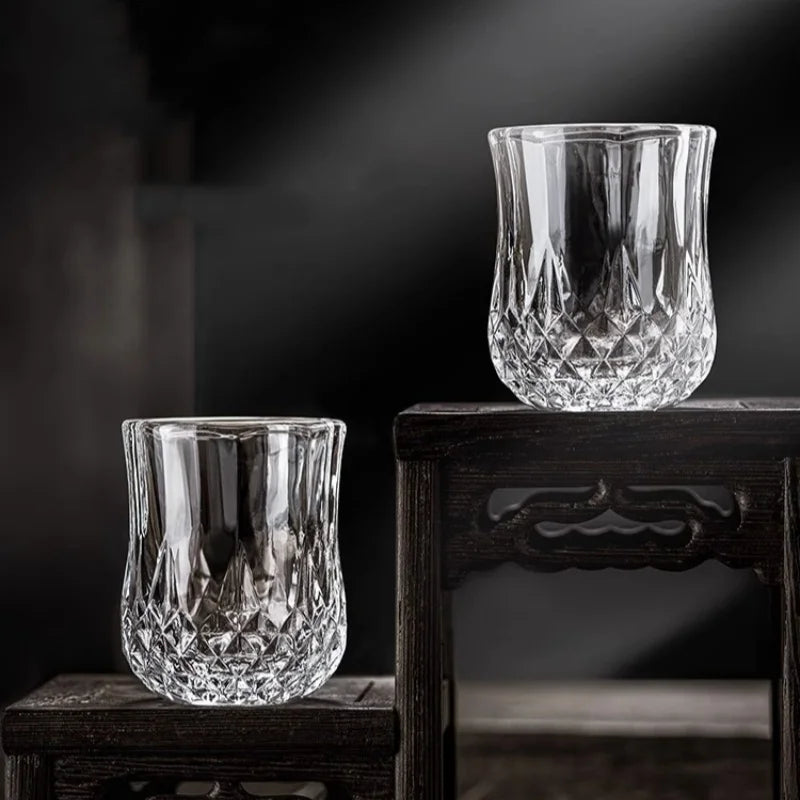 Conjunto 6 Copos de Vidro para Whisky – Design Diamante