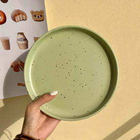 Prato para Sobremesas de Cerâmica com Estampa Ink Splash 