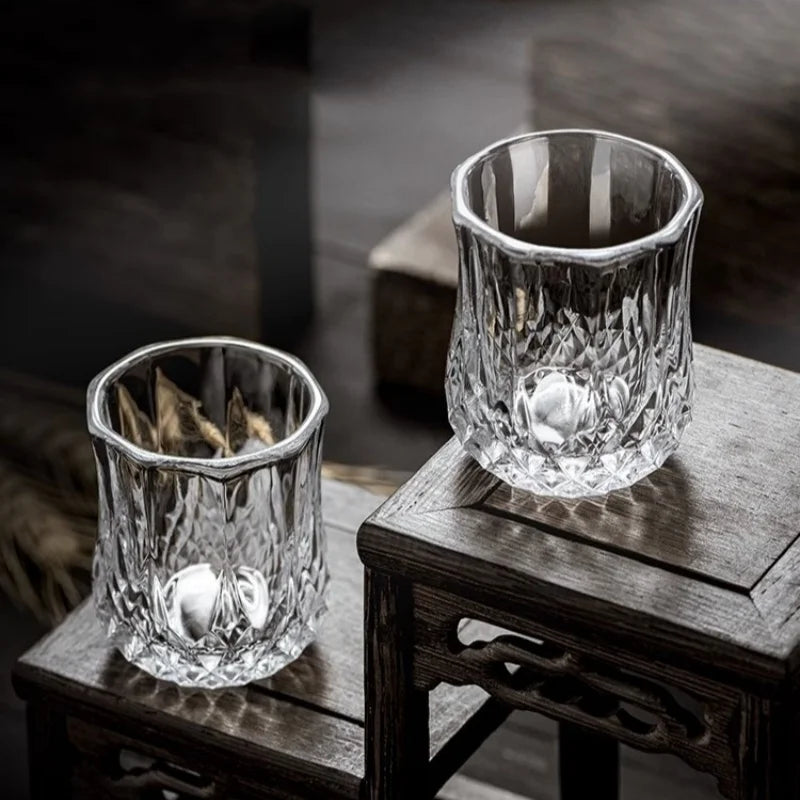 Conjunto 6 Copos de Vidro para Whisky – Design Diamante