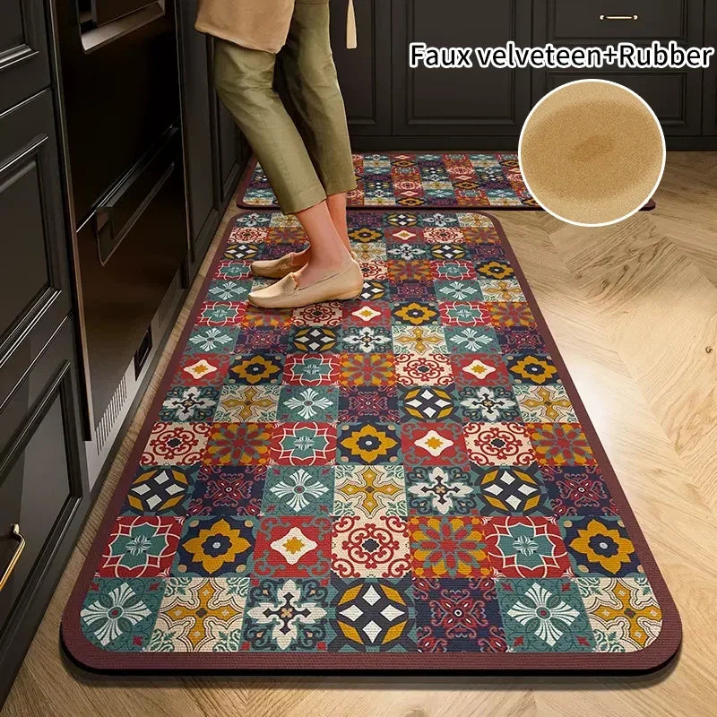  Tapete de cozinha charmoso, antiderrapante premium, decoração elegante, toque sofisticado, veludo falso, design funcional, proteção para piso, acessório essencial, cozinha organizada, estilo moderno, decoração prática, fácil de limpar, resistente e durável, antiderrapante seguro, tapete lavável, estilo versátil, conforto na cozinha, design decorativo, decoração charmosa, acessório premium. Center Doce Lar.