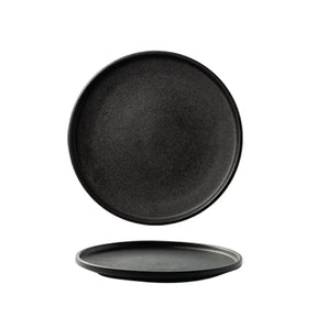Prato Raso Japonês em Cerâmica Fosca – Preto Minimalista