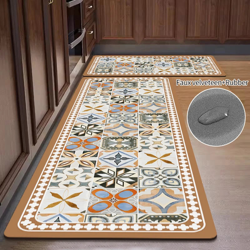  Tapete de cozinha charmoso, antiderrapante premium, decoração elegante, toque sofisticado, veludo falso, design funcional, proteção para piso, acessório essencial, cozinha organizada, estilo moderno, decoração prática, fácil de limpar, resistente e durável, antiderrapante seguro, tapete lavável, estilo versátil, conforto na cozinha, design decorativo, decoração charmosa, acessório premium. Center Doce Lar.