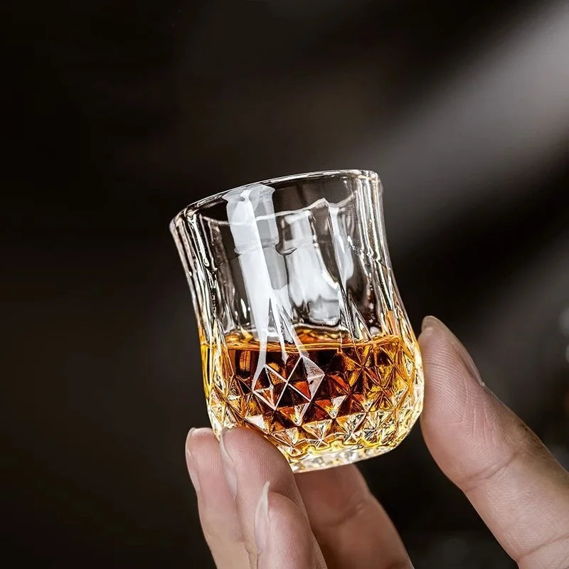 Conjunto 6 Copos de Vidro para Whisky – Design Diamante