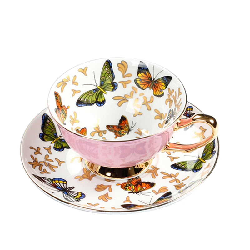 Xícara de Porcelana Fina Borboleta