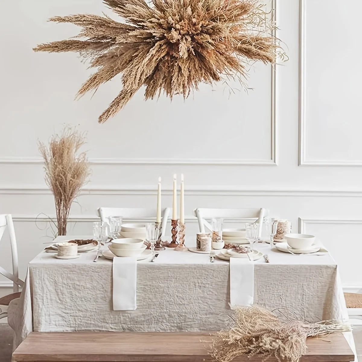 Toalha de Mesa Bege Estilo Francês