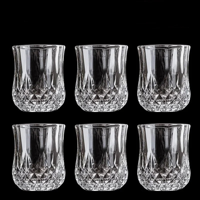 Conjunto 6 Copos de Vidro para Whisky – Design Diamante