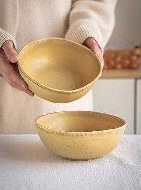 Tigela Fundo Irregular em Cerâmica – Para Massas, Saladas e Sopas