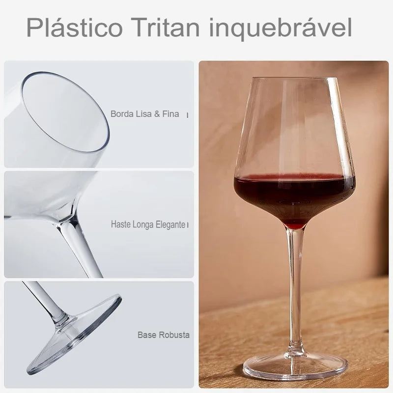 Taça Transparente Premium para Vinho, Sucos e Drinks 