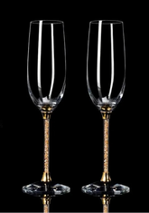 Taças de Cristal Diamante 2 Peças – Luxo Europeu