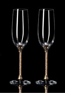 Taças de Cristal Diamante 2 Peças – Luxo Europeu