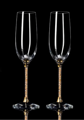 Taças de Cristal Diamante 2 Peças – Luxo Europeu