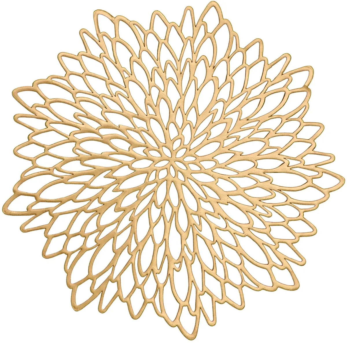 Golden Leaf Pattern PVC Table Mats – Set of 4 Elegant Placemats