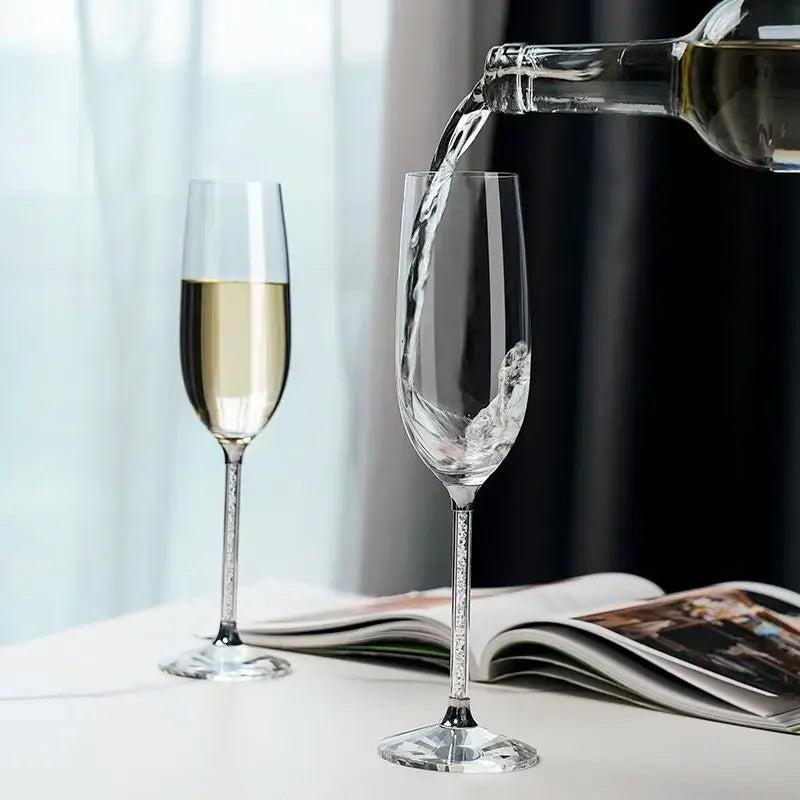 Taças de Cristal Diamante 2 Peças – Luxo Europeu