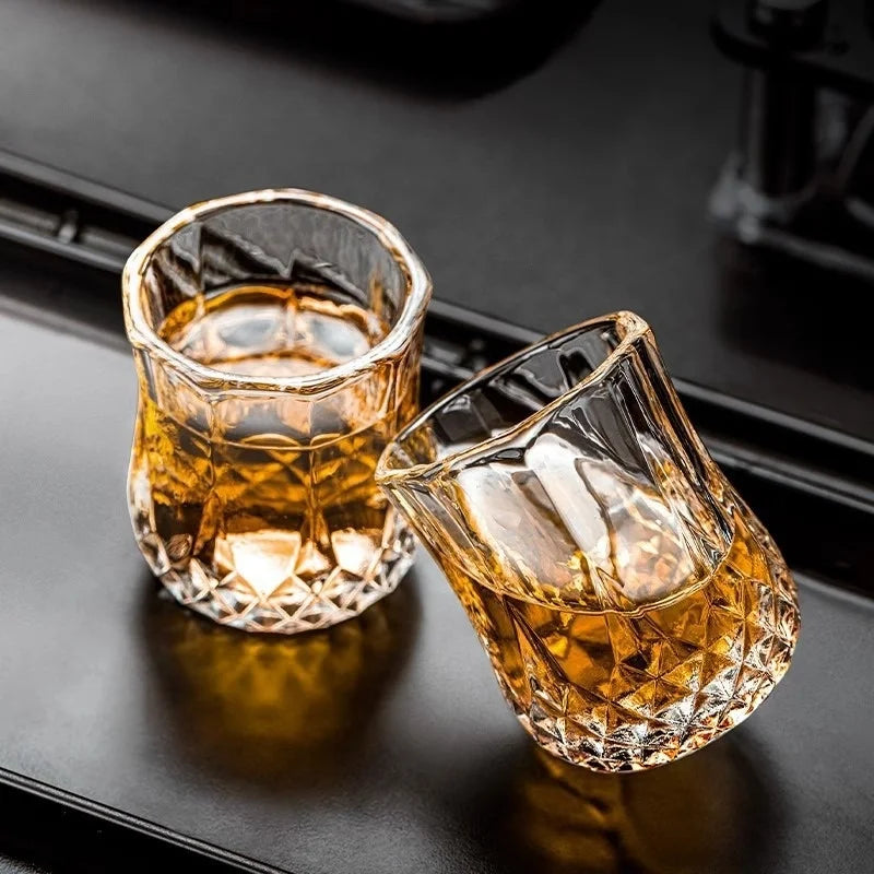 Conjunto 6 Copos de Vidro para Whisky – Design Diamante
