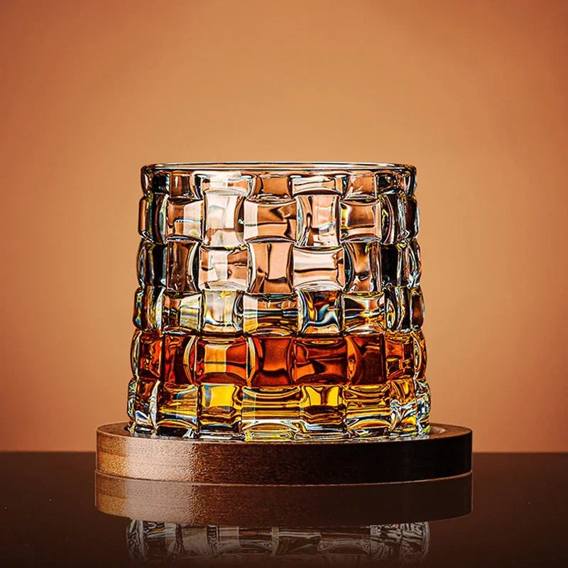 Copo de Cristal para Whisky com Base Giratória e Porta-Copo